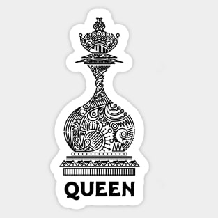 Queen Chess Piece Line Art // Chess Queen Sticker